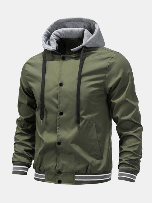 Removable Hood Bomber Coat