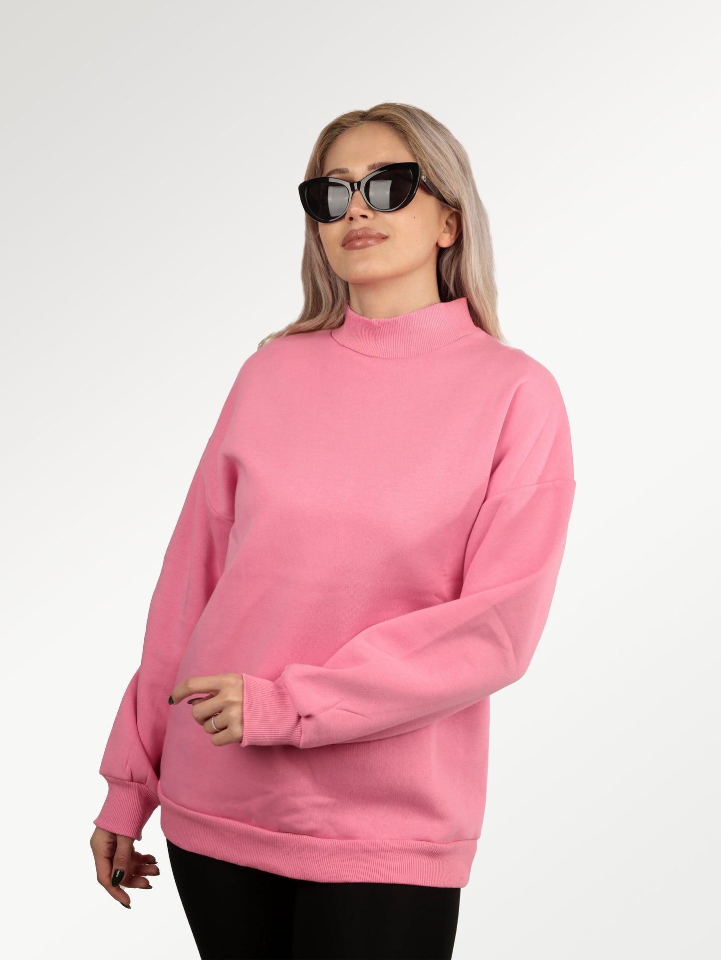 Düz Boğazlı Sweatshirt