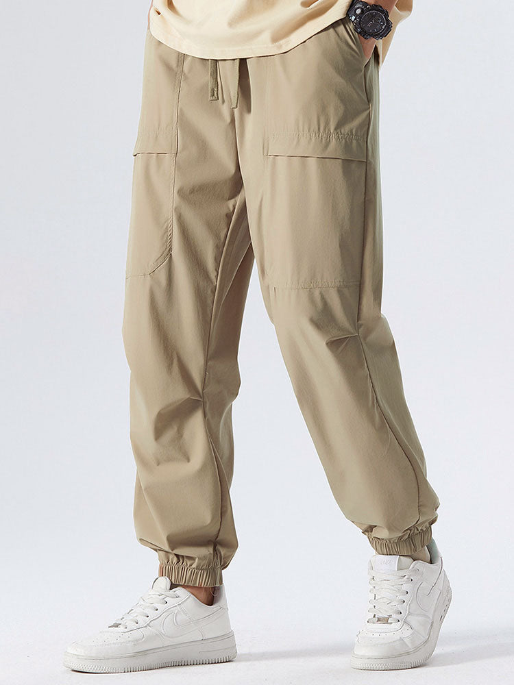 Elastic Waist Parachute Cargo Pants