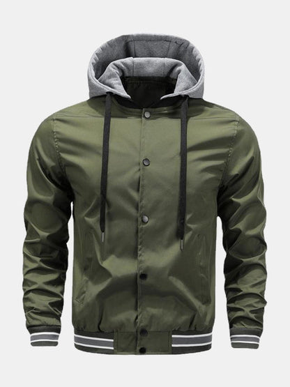 Removable Hood Bomber Coat