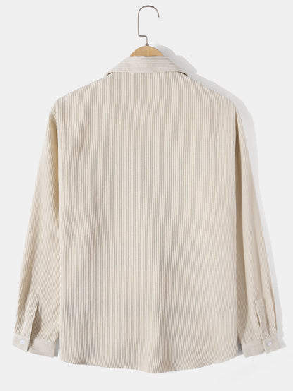 Long Sleeved Corduroy Revere Collar Shirt