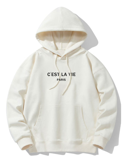 Paris Print Cotton Blend Hoodie