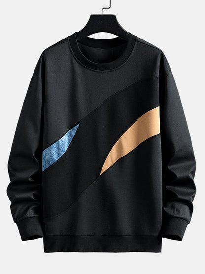 Color Block Crew Neck Sweatshirt