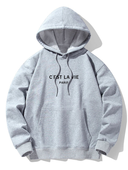 Paris Print Cotton Blend Hoodie