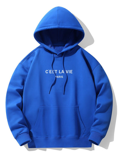 Paris Print Cotton Blend Hoodie