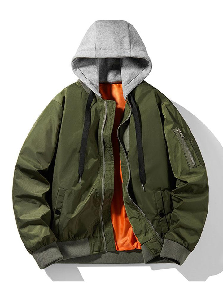 Bomber Jacket with Hood