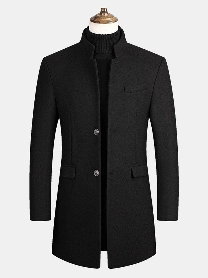 Upright Collar Wool Overcoat