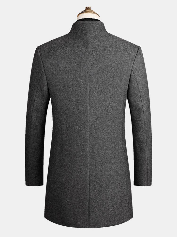 Upright Collar Wool Overcoat