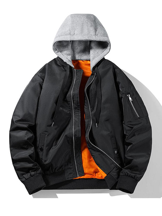 Bomber Jacket with Hood