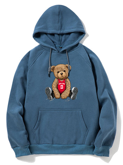 New York Bear Print Hoodie